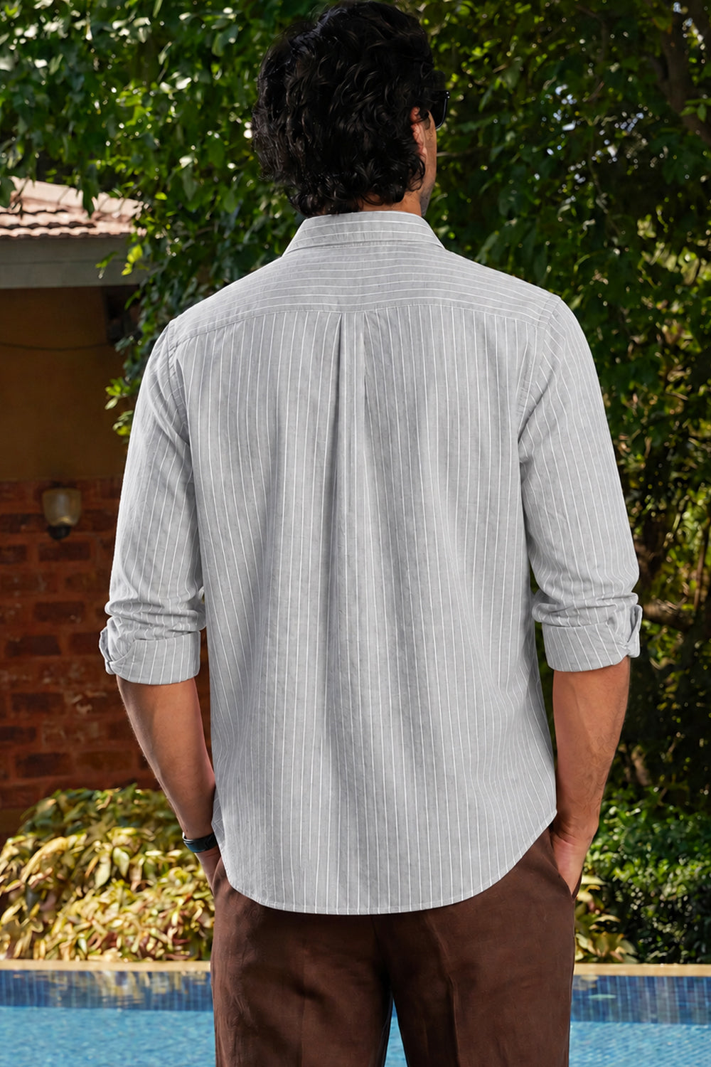 Airy Stripe Linen Cotton Blend Shirt