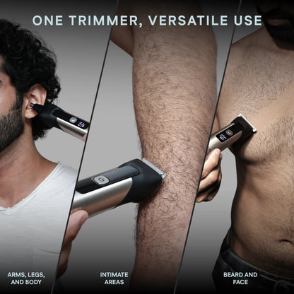 Groom Pro | 5-in-1 Metal Body Trimmer with Digital Display & EdgeSense Technology