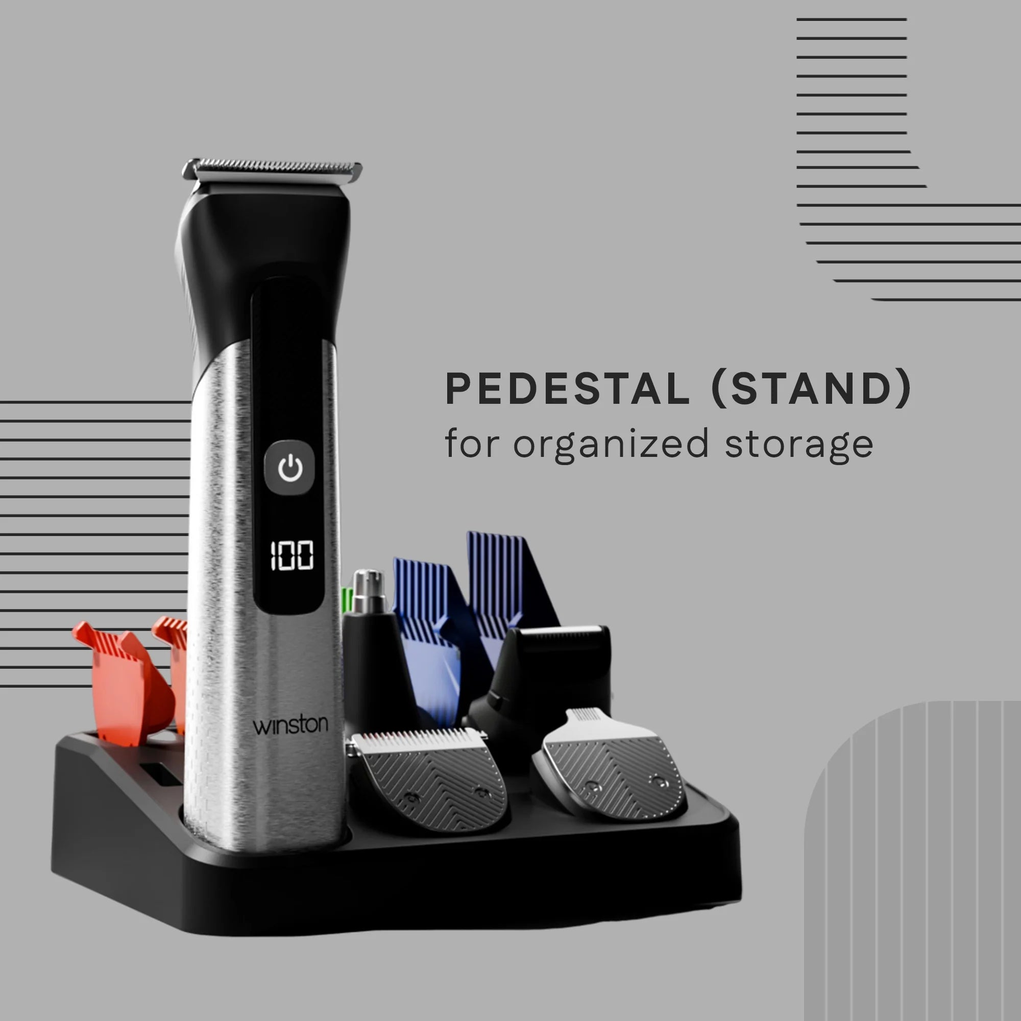 Groom Pro | 5-in-1 Metal Body Trimmer with Digital Display & EdgeSense Technology | Winston at Broadway