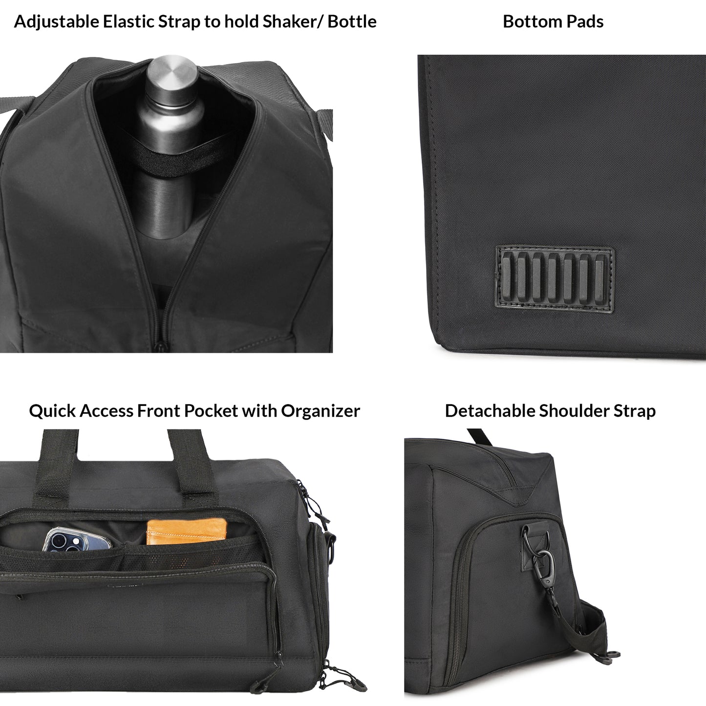 Carriall Gym Duffle Black Bag 23L