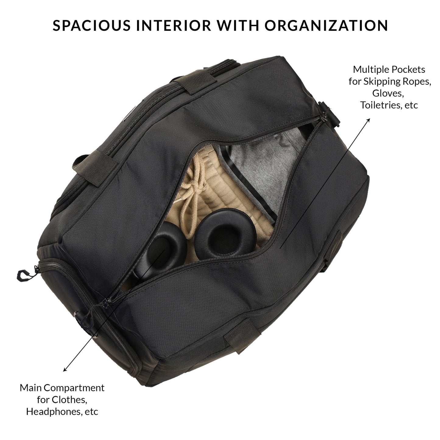 Carriall Gym Duffle Black Bag 23L