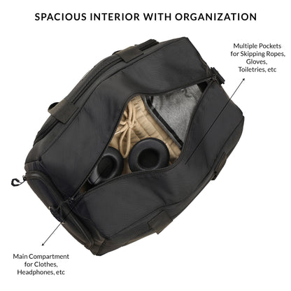 Carriall Gym Duffle Black Bag 23L