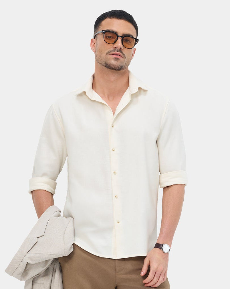 The Heritage Flannel Shirt Ecru