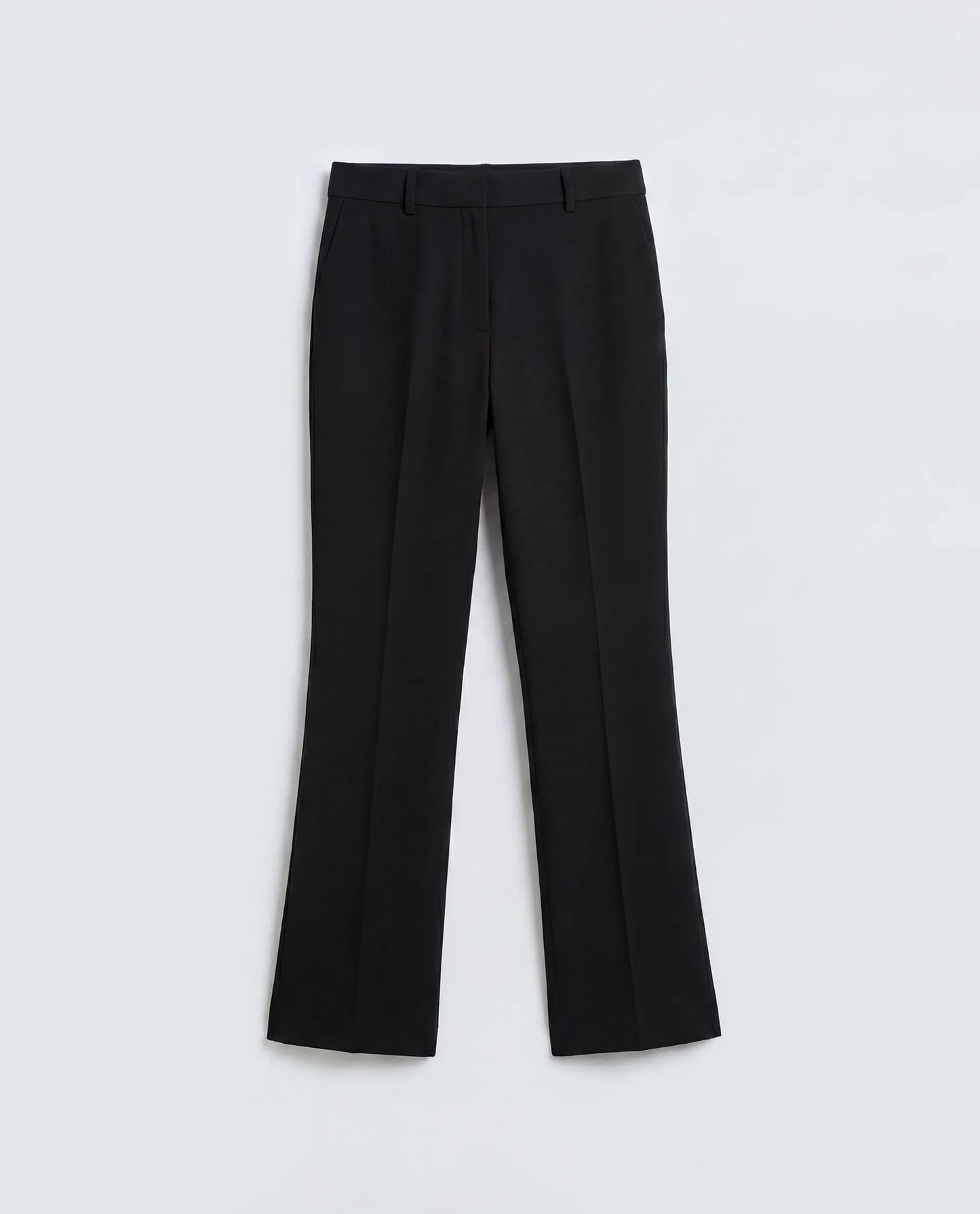 Rareism Women's Frare Black Viscose Fabric Bootcut Plain Trouser
