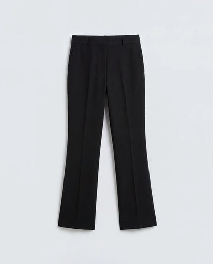 Rareism Women's Frare Black Viscose Fabric Bootcut Plain Trouser