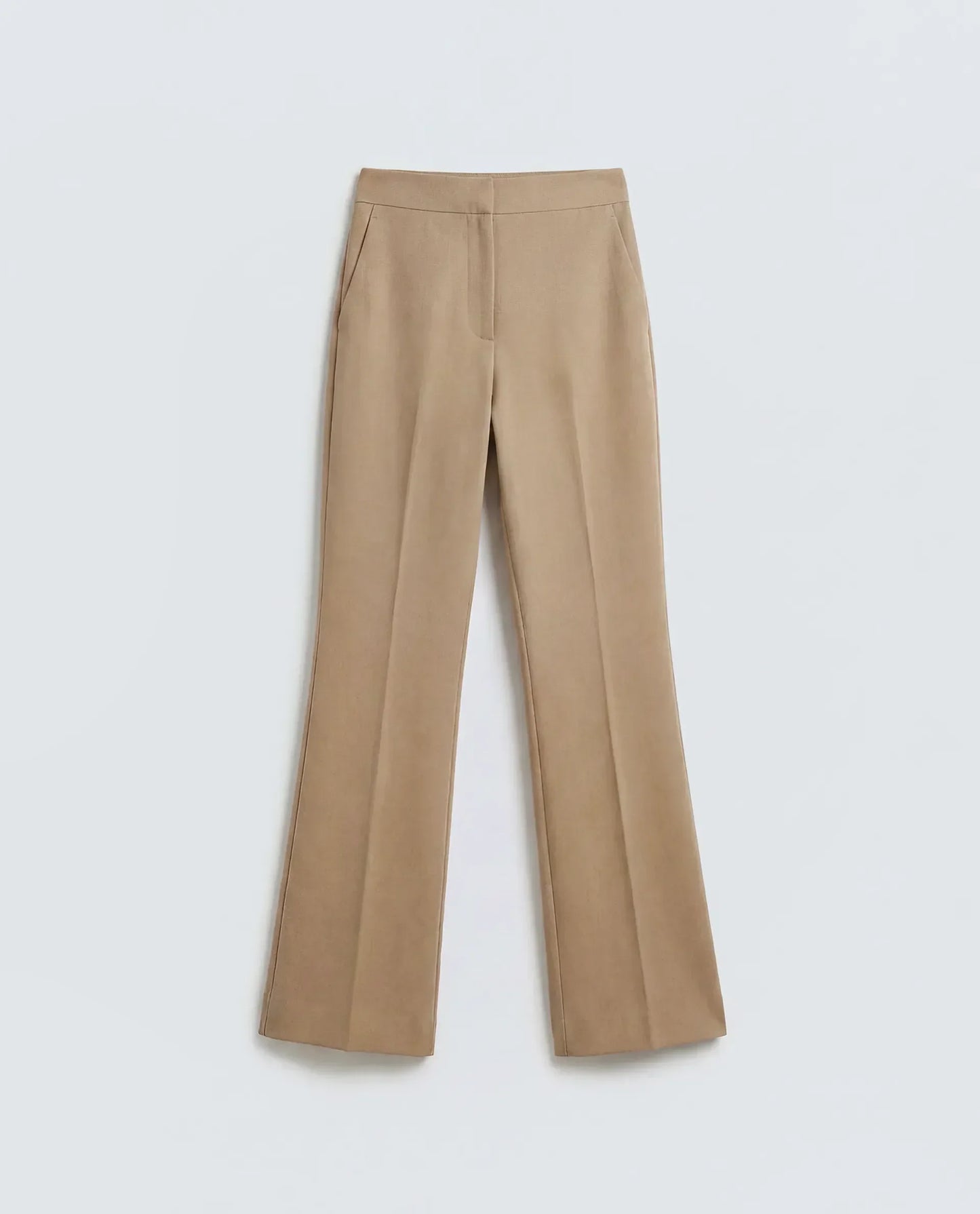 Rareism Women's Frare Khaki Viscose Bootcut Plain Trouser