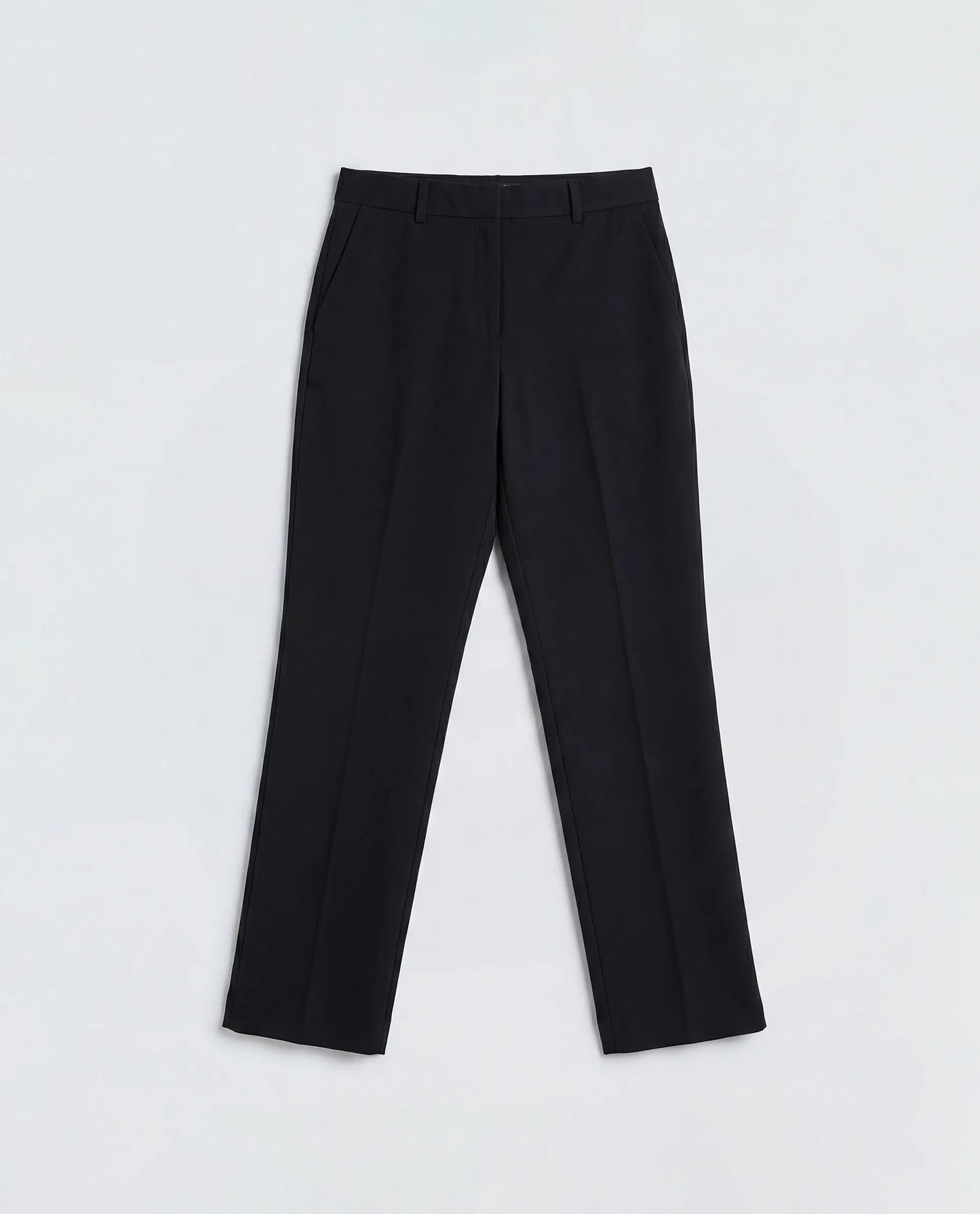 Rareism Women's Paper Black Viscose Blend Tapered Plain Trouser