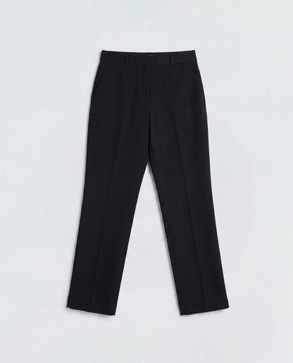 Rareism Women's Paper Black Viscose Blend Tapered Plain Trouser