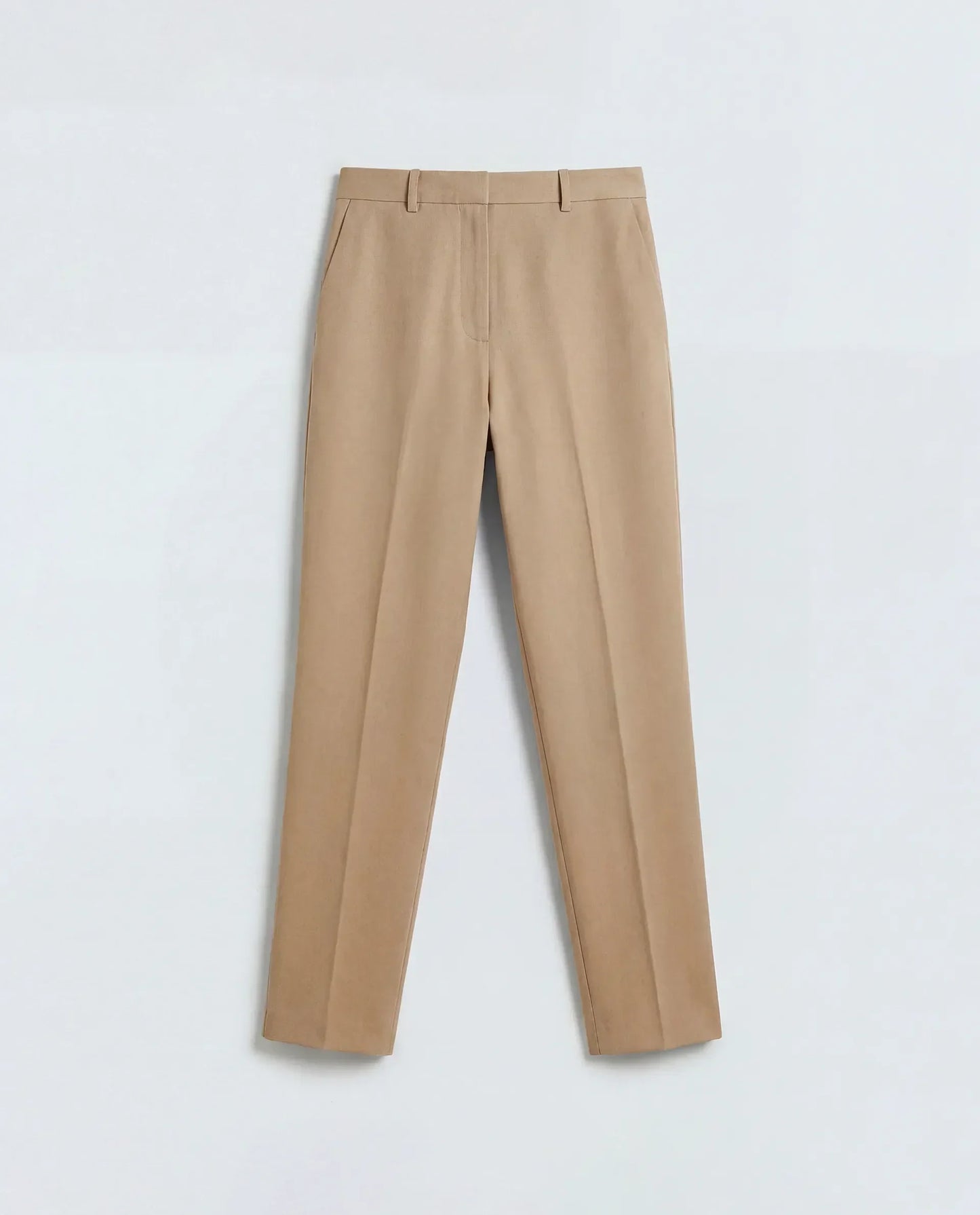 Rareism Women's Paper Khaki Polyester Blend Tapered Plain Trouser