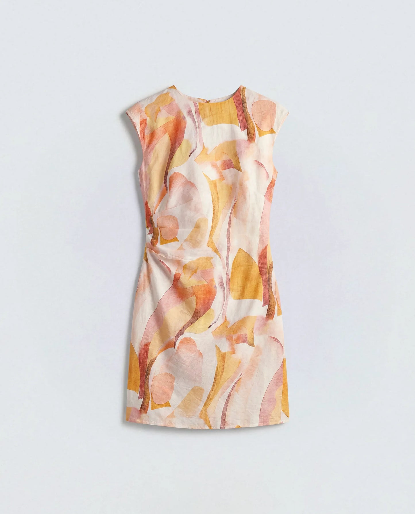 Rareism Women's Ruca Multi Viscose Blend Crew Neck Fitted Printed Dress