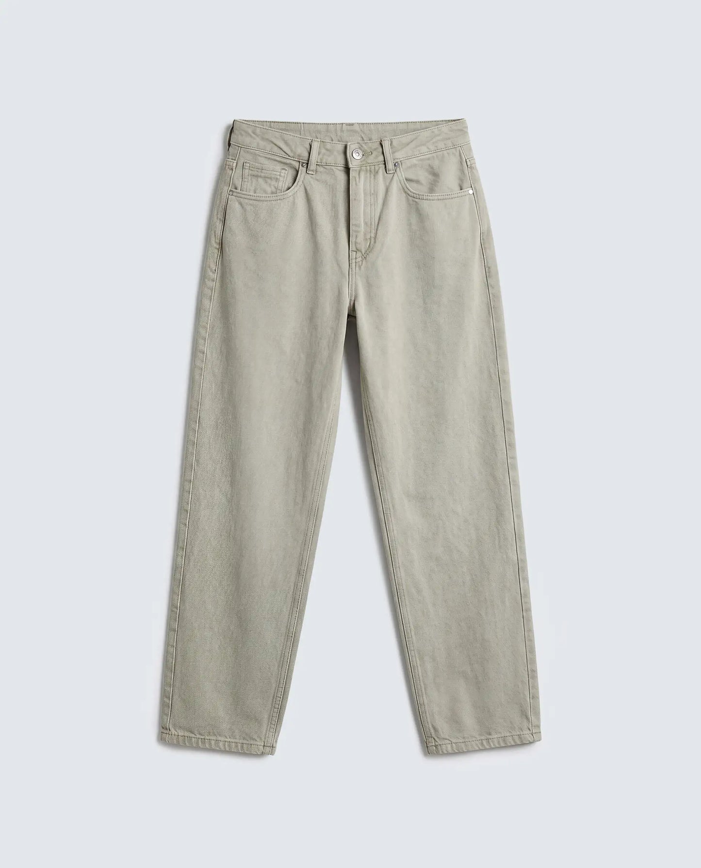 Rareism Women's Talbo Olive Cotton Plain Tall Barrel Fit Jeans