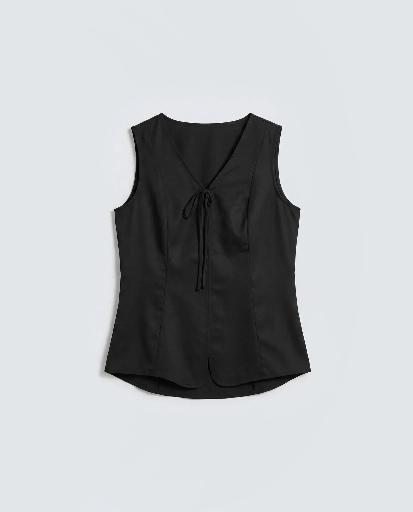 Rareism Women's Valton Black Polyester Sleeveless Regular Fit Plain Top