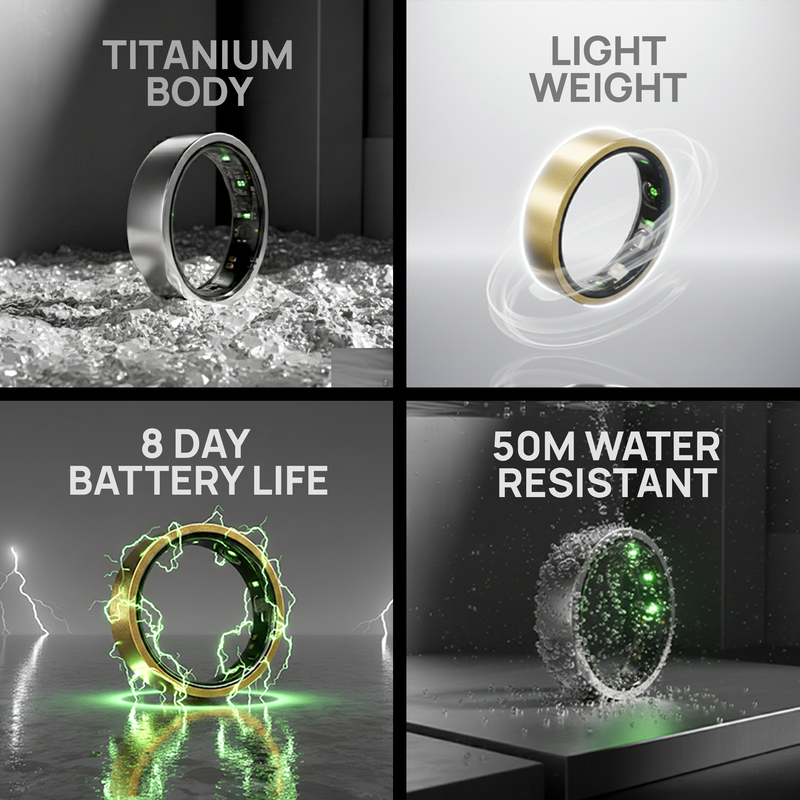 FITTR HART X2 Smart Ring-Gunmetal