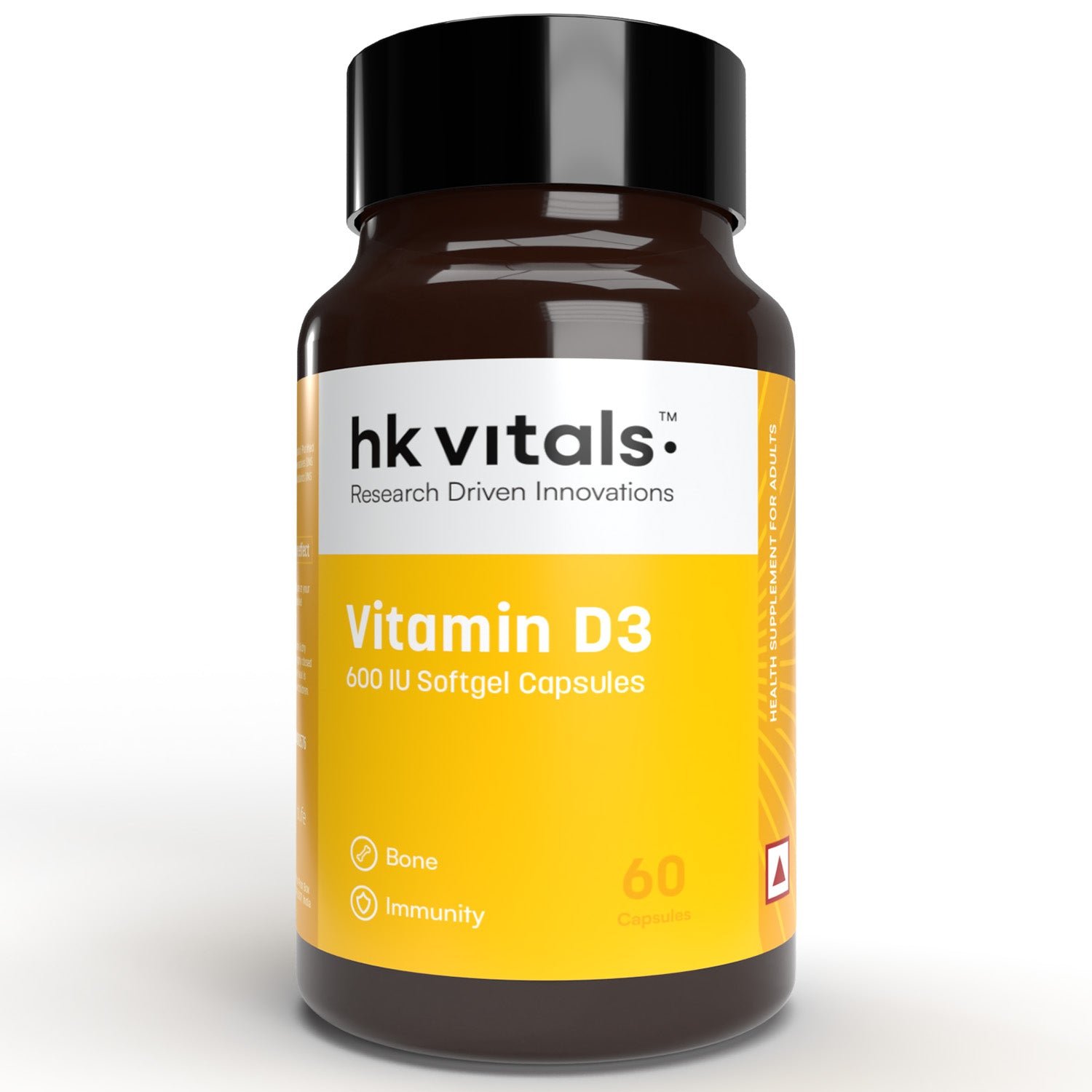 HealthKart hk vitals Vitamin D3 (600 IU), 60 Capsules | HK Vitals at Broadway
