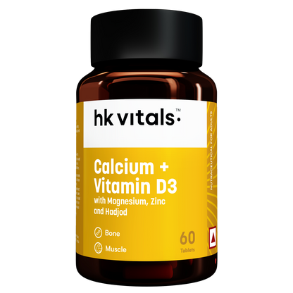 HealthKart hk vitals Calcium + Vitamin D3 Supplement (60 Tablets) | With Magnesium & Zinc | HK Vitals at Broadway