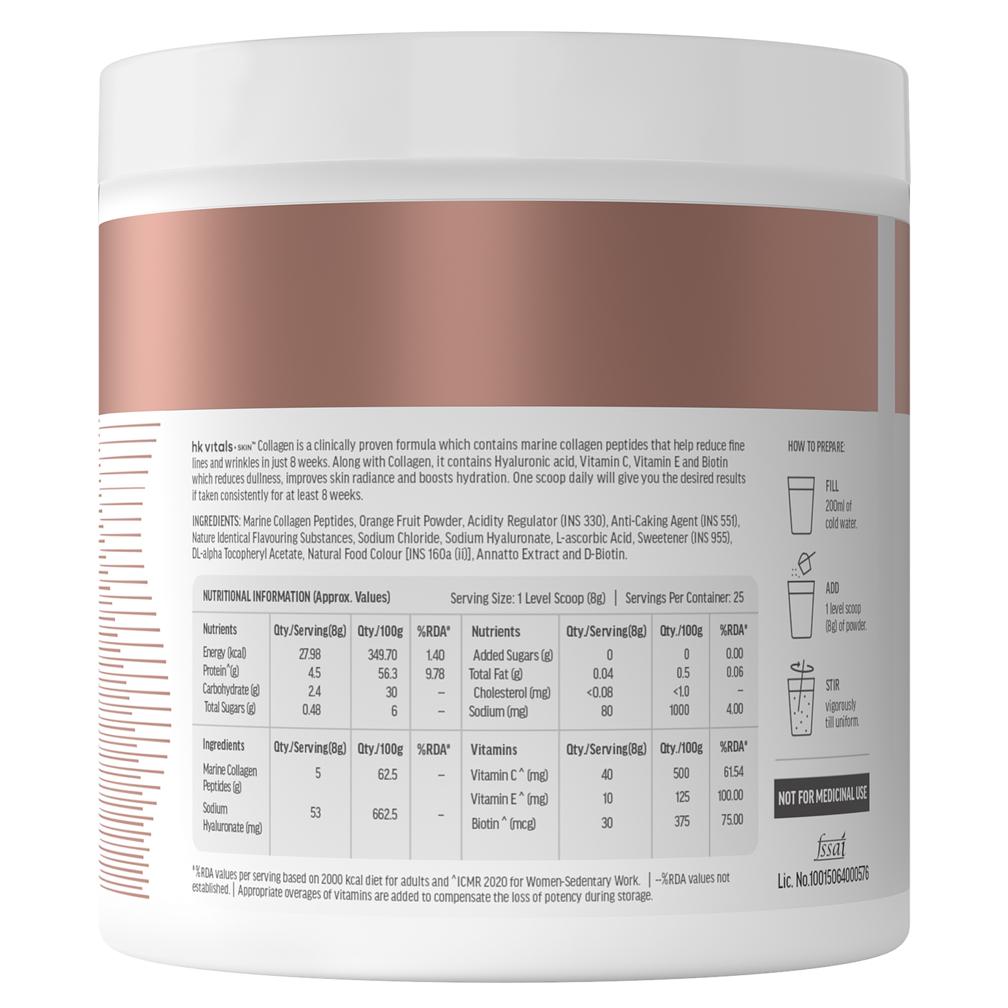 HealthKart hk vitals Marine Collagen Supplement (200g) | Vitamin C, E, Sodium Hyaluronate | HK Vitals at Broadway