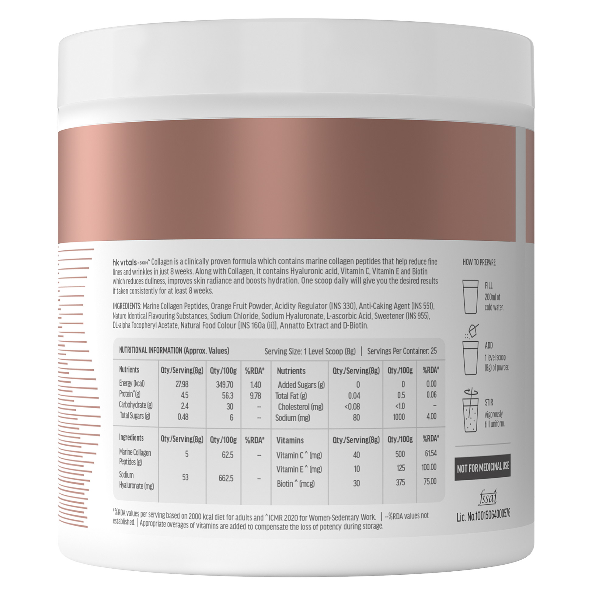 HealthKart hk vitals Marine Collagen Supplement (200g) | Vitamin C, E, Sodium Hyaluronate | HK Vitals at Broadway