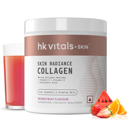HealthKart hk vitals Marine Collagen Supplements (Mixed Fruit, 200g) | With Vitamin C, E