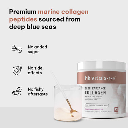 HealthKart hk vitals Marine Collagen Supplements (Mixed Fruit, 200g) | With Vitamin C, E