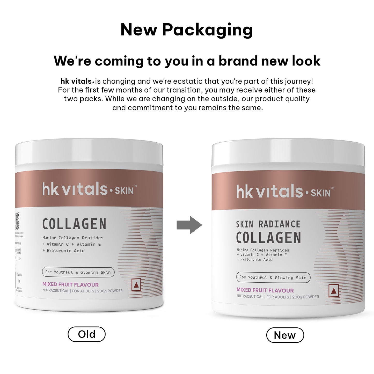 HealthKart hk vitals Marine Collagen Supplements (Mixed Fruit, 200g) | With Vitamin C, E