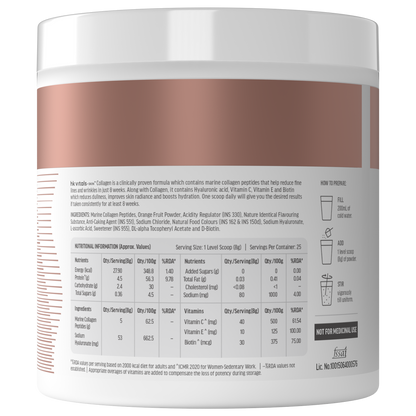 HealthKart hk vitals Marine Collagen Supplements (Mixed Fruit, 200g) | With Vitamin C, E