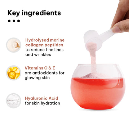 HealthKart hk vitals Marine Collagen Supplements (Mixed Fruit, 200g) | With Vitamin C, E