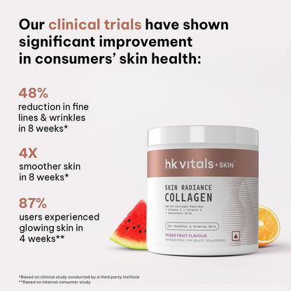 HealthKart hk vitals Marine Collagen Supplements (Mixed Fruit, 200g) | With Vitamin C, E