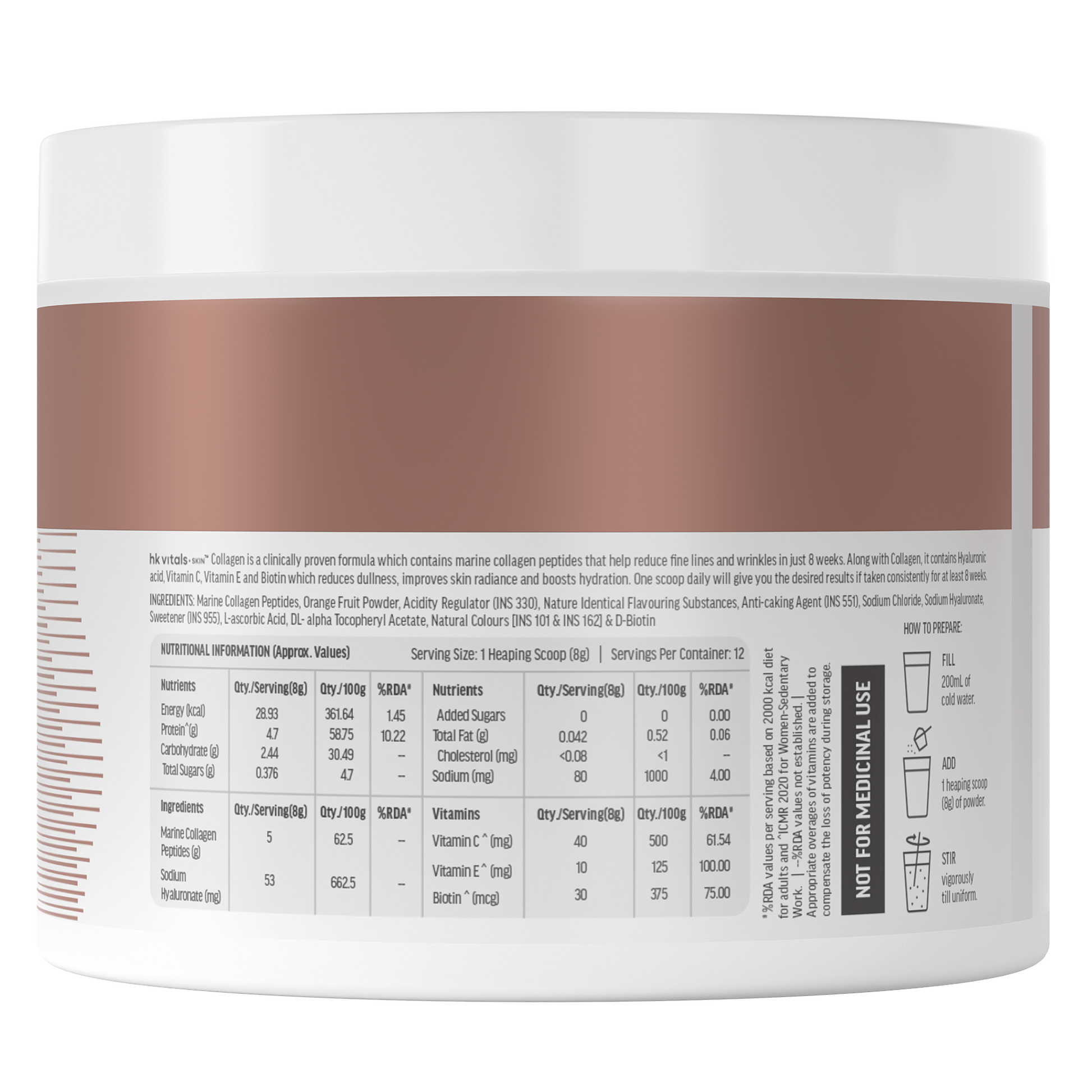 HealthKart hk vitals Skin Radiance Marine Collagen Supplement (Lemon, 100g) | Vitamin C, E | HK Vitals at Broadway