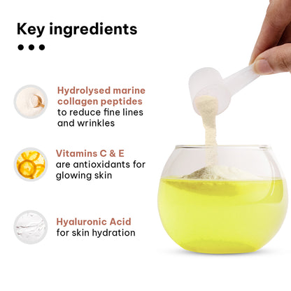 HealthKart hk vitals Skin Radiance Marine Collagen Supplement (Lemon, 100g) | Vitamin C, E | HK Vitals at Broadway