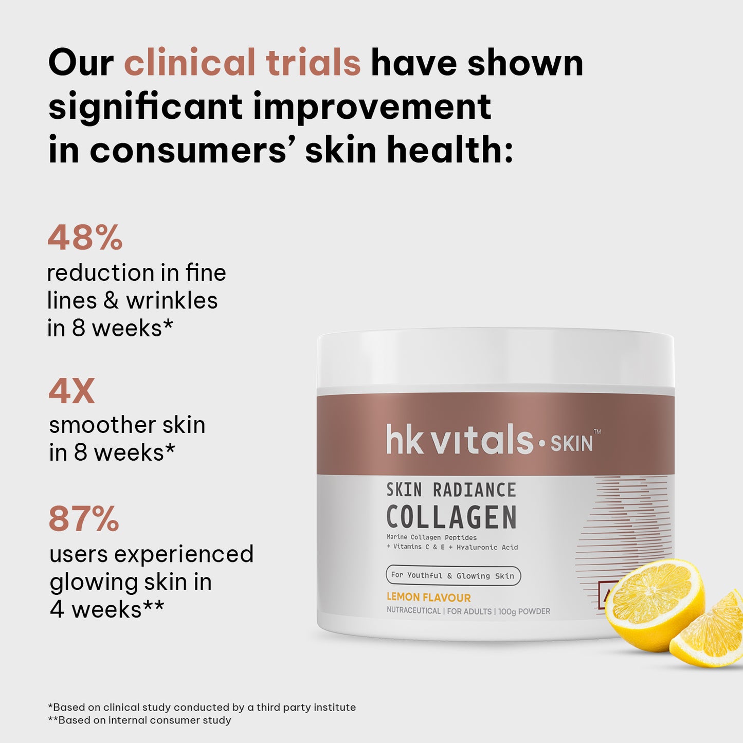 HealthKart hk vitals Skin Radiance Marine Collagen Supplement (Lemon, 100g) | Vitamin C, E | HK Vitals at Broadway