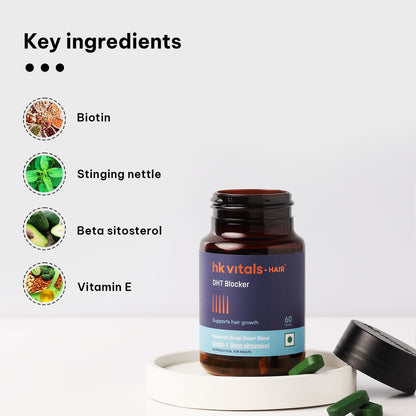 HealthKart hk vitals DHT Blocker with Biotin (60 Tablets) | Stinging Nettle and Soya Protein