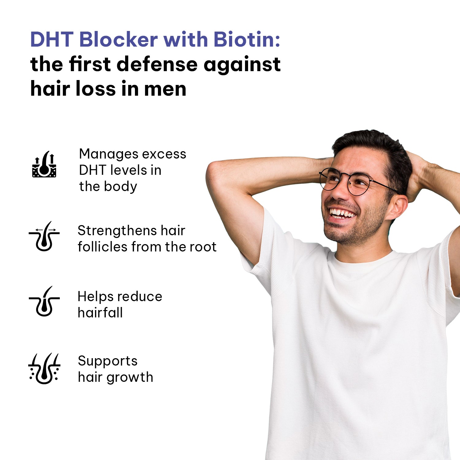 HealthKart hk vitals DHT Blocker with Biotin, Helps Reduce Hair Fall, 30 No | HK Vitals at Broadway