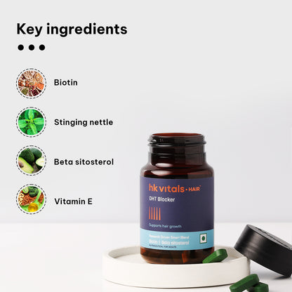 HealthKart hk vitals DHT Blocker with Biotin, Helps Reduce Hair Fall, 30 No | HK Vitals at Broadway