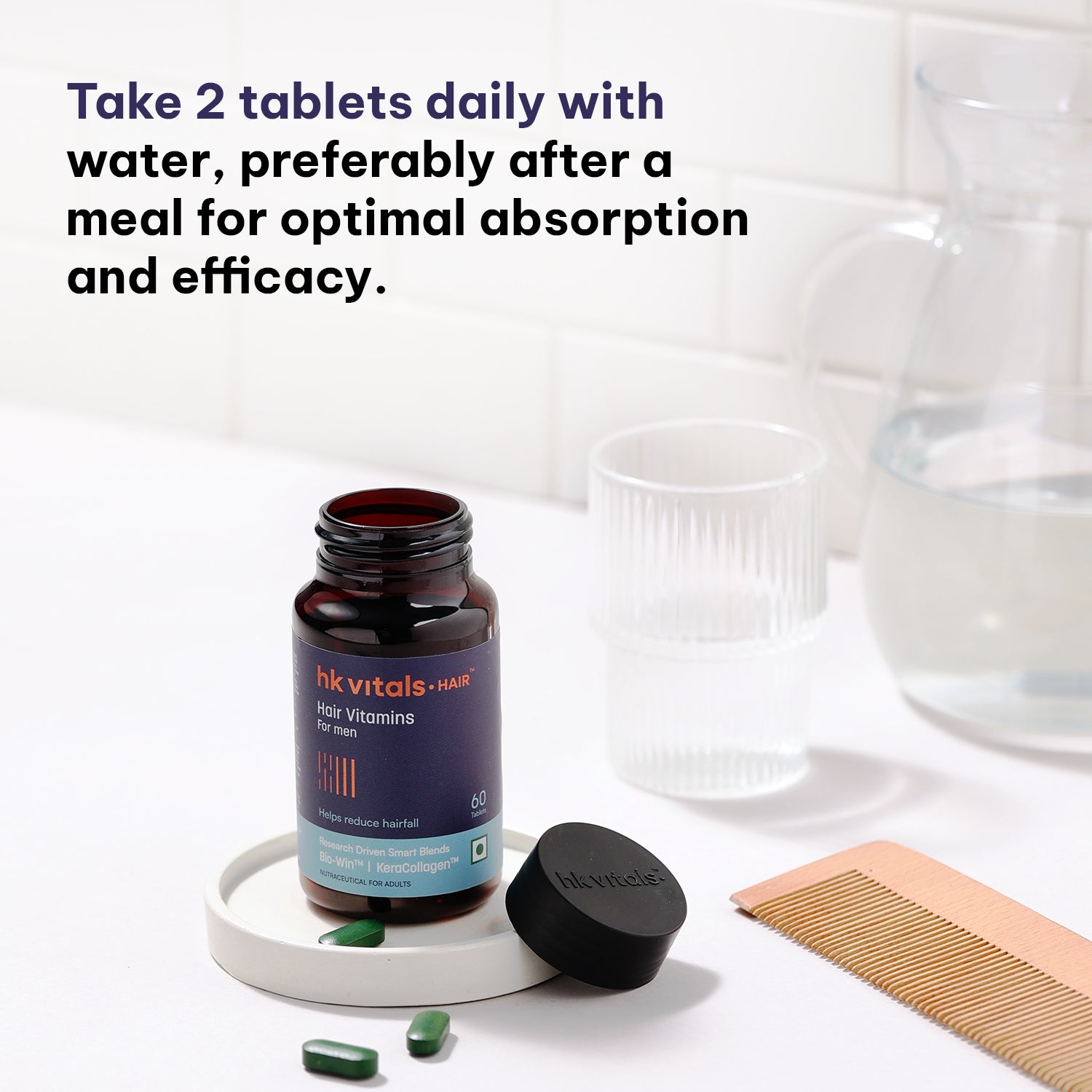 HealthKart HK Vitals Hair Vitamins for Men, 60 tablets | HK Vitals at Broadway