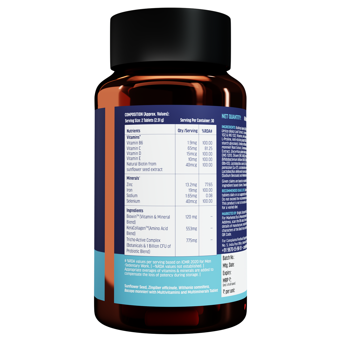 HealthKart HK Vitals Hair Vitamins for Men, 60 tablets | HK Vitals at Broadway