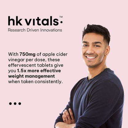 HealthKart HK VITALS Apple Cider Vinegar 750mg (Watermelon/Green Apple , 15 Effervescent Tablets) | HK Vitals at Broadway
