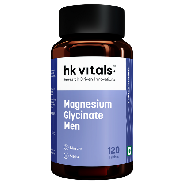 HealthKart hk vitals Magnesium Glycinate (1682mg) 120 Tablets | For Better Sleep Quality