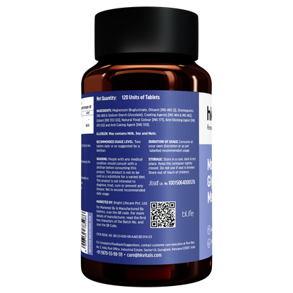 HealthKart hk vitals Magnesium Glycinate (1682mg) 120 Tablets | For Better Sleep Quality | HK Vitals at Broadway