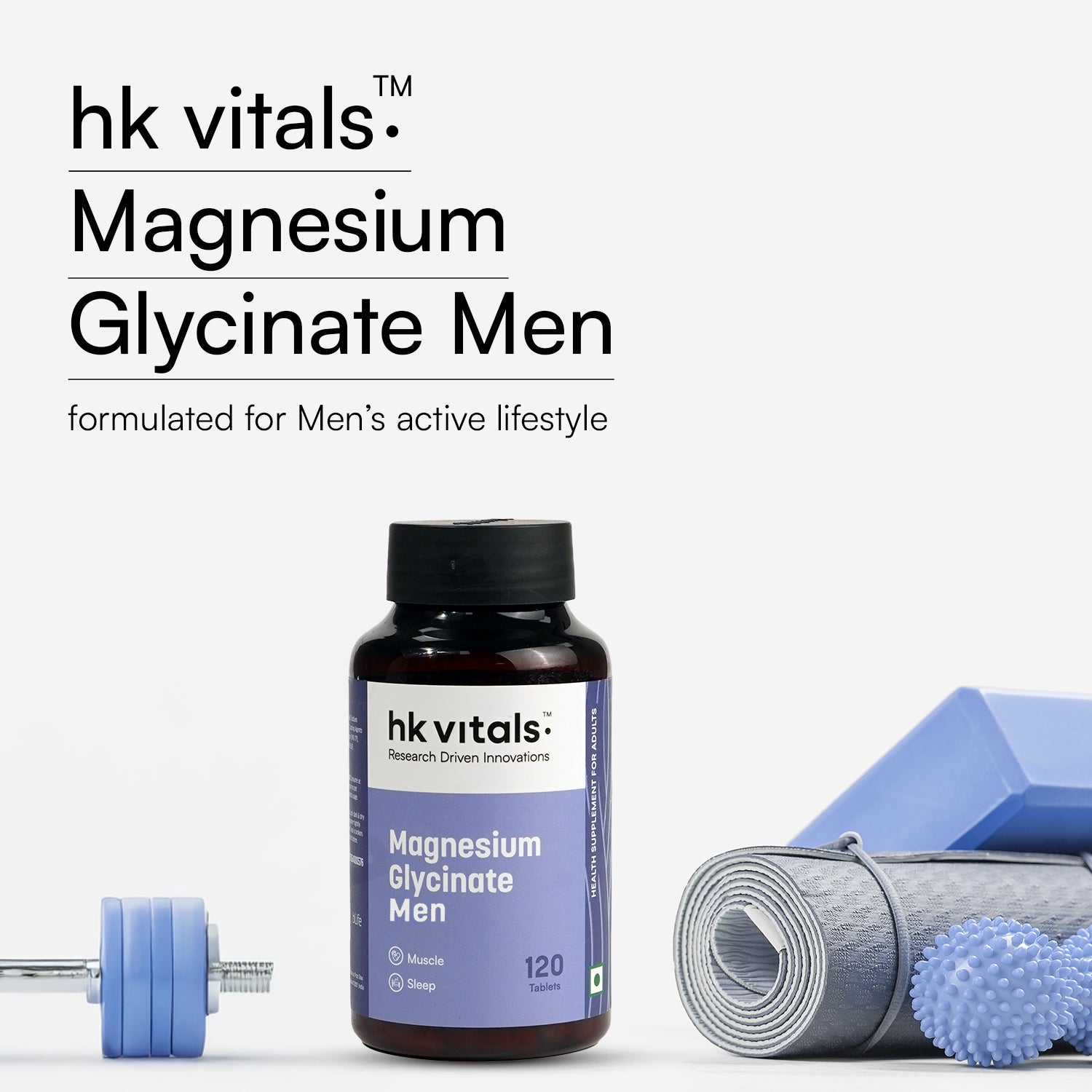 HealthKart hk vitals Magnesium Glycinate (1682mg) 120 Tablets | For Better Sleep Quality | HK Vitals at Broadway