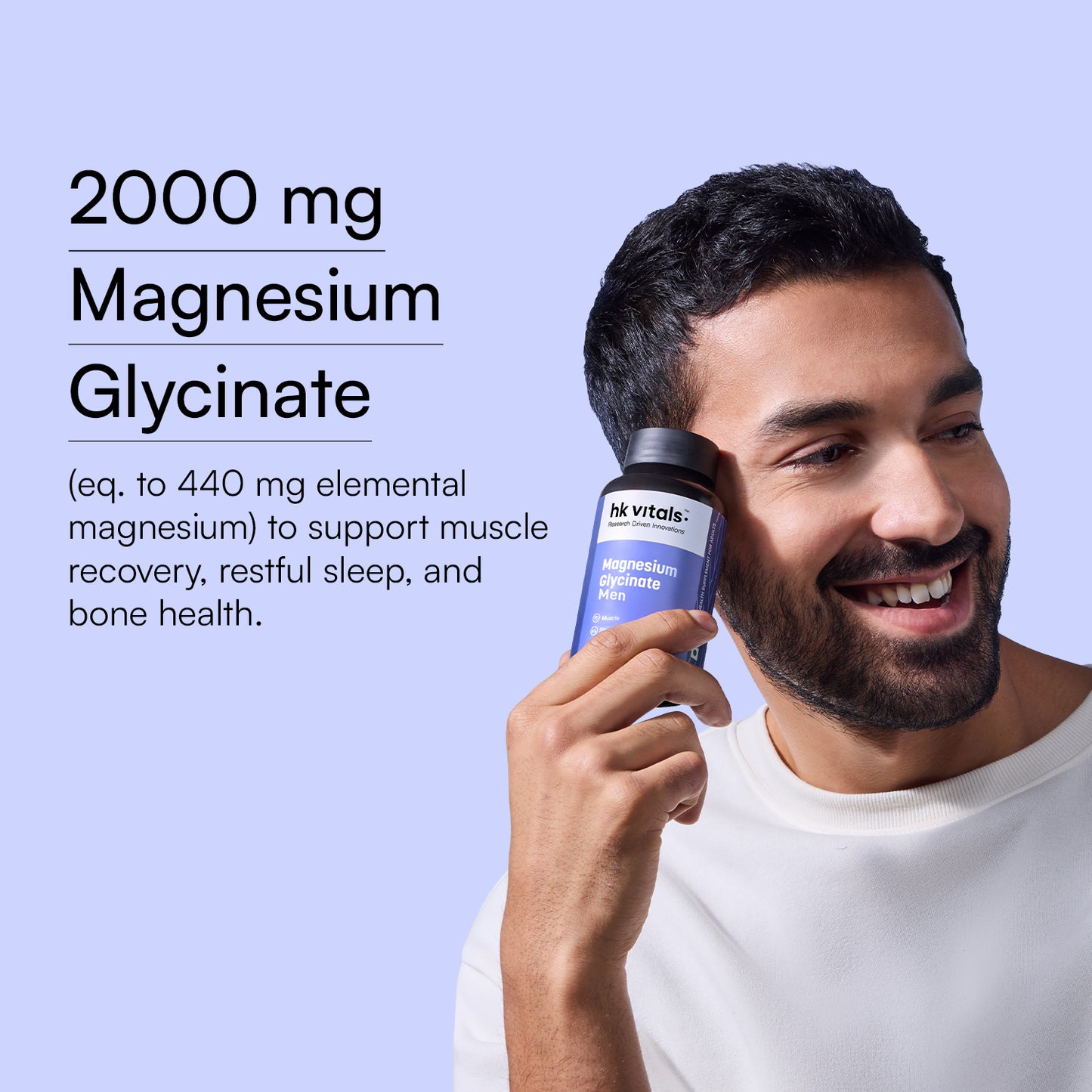 HealthKart hk vitals Magnesium Glycinate (1682mg) 120 Tablets | For Better Sleep Quality | HK Vitals at Broadway