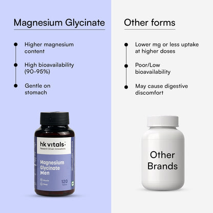 HealthKart hk vitals Magnesium Glycinate (1682mg) 120 Tablets | For Better Sleep Quality | HK Vitals at Broadway