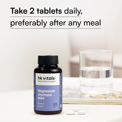 HealthKart hk vitals Magnesium Glycinate (1682mg) 120 Tablets | For Better Sleep Quality | HK Vitals at Broadway