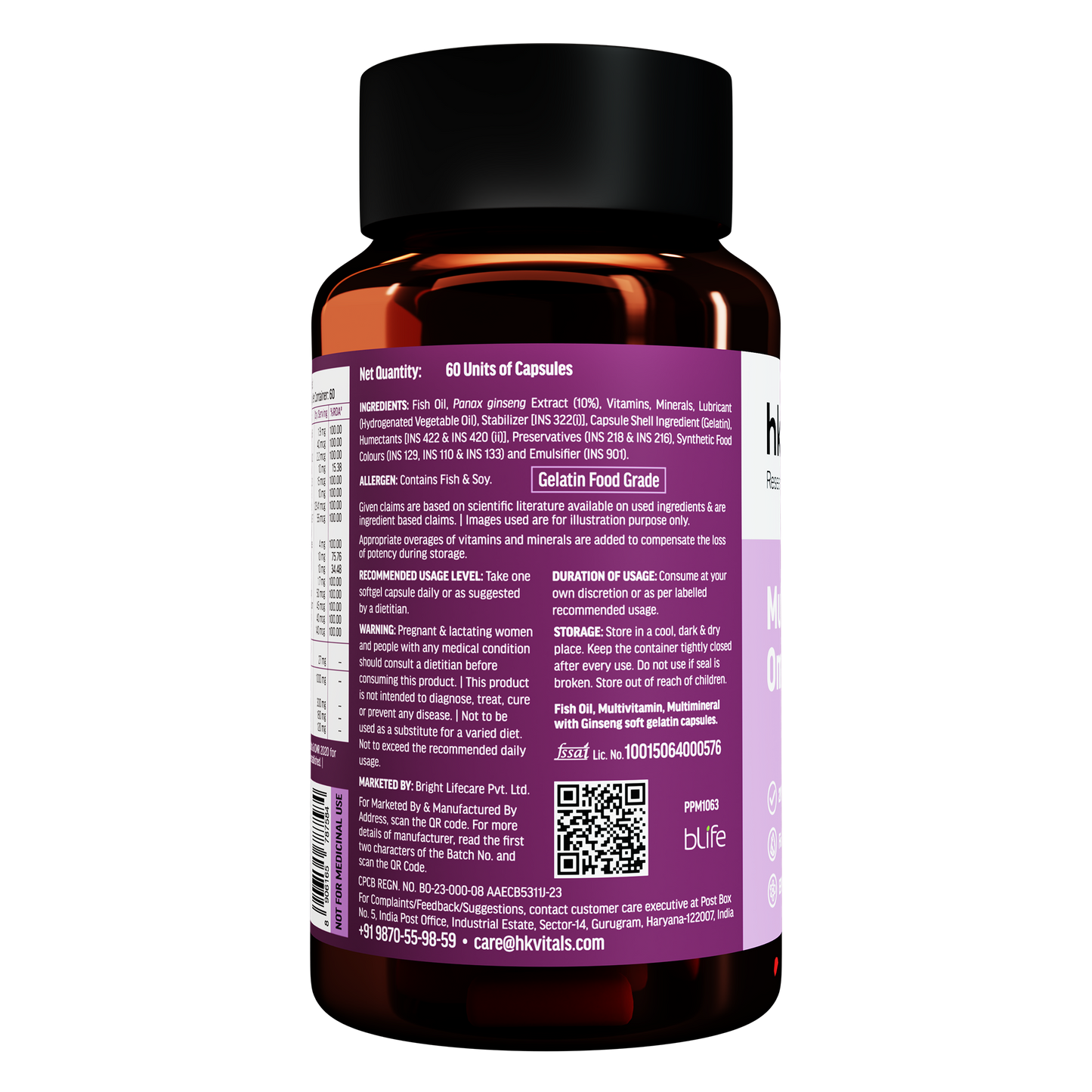 HealthKart hk vitals Multivitamin with Omega-3 Supplement (60 Capsules) | For Men and Women | HK Vitals at Broadway