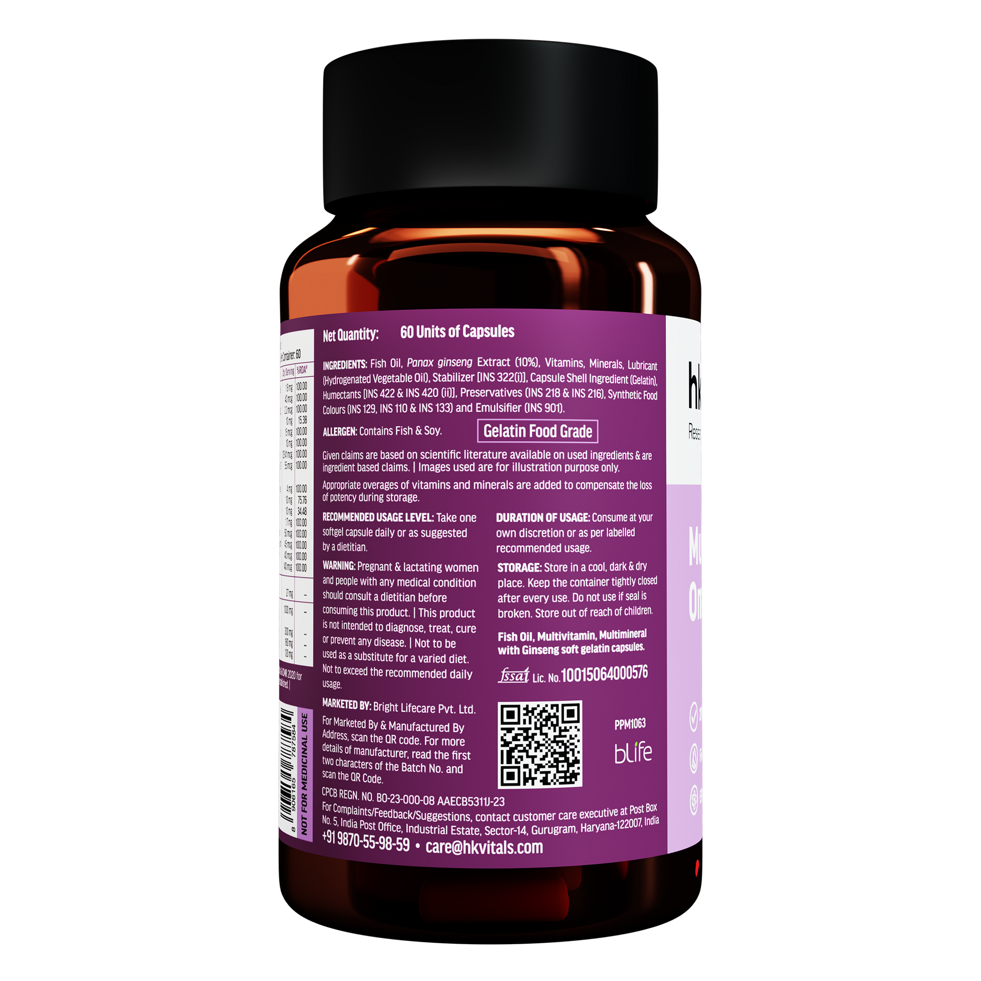 HealthKart hk vitals Multivitamin with Omega-3 Supplement (60 Capsules) | For Men and Women | HK Vitals at Broadway