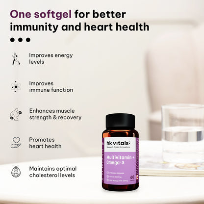 HealthKart hk vitals Multivitamin with Omega-3 Supplement (60 Capsules) | For Men and Women | HK Vitals at Broadway