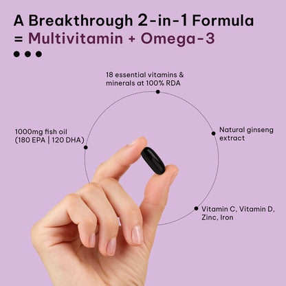 HealthKart hk vitals Multivitamin with Omega-3 Supplement (60 Capsules) | For Men and Women | HK Vitals at Broadway