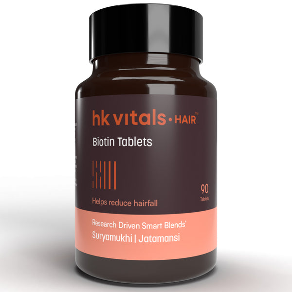 HealthKart hk vitals Biotin (90 Tablets) | Supplement for Hair Growth, Strong Hair and Glowing Skin