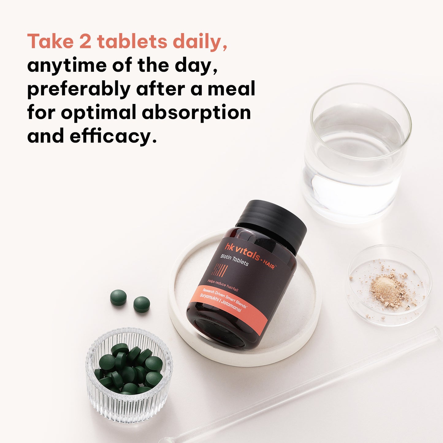 HealthKart hk vitals Biotin (90 Tablets) | Supplement for Hair Growth, Strong Hair and Glowing Skin