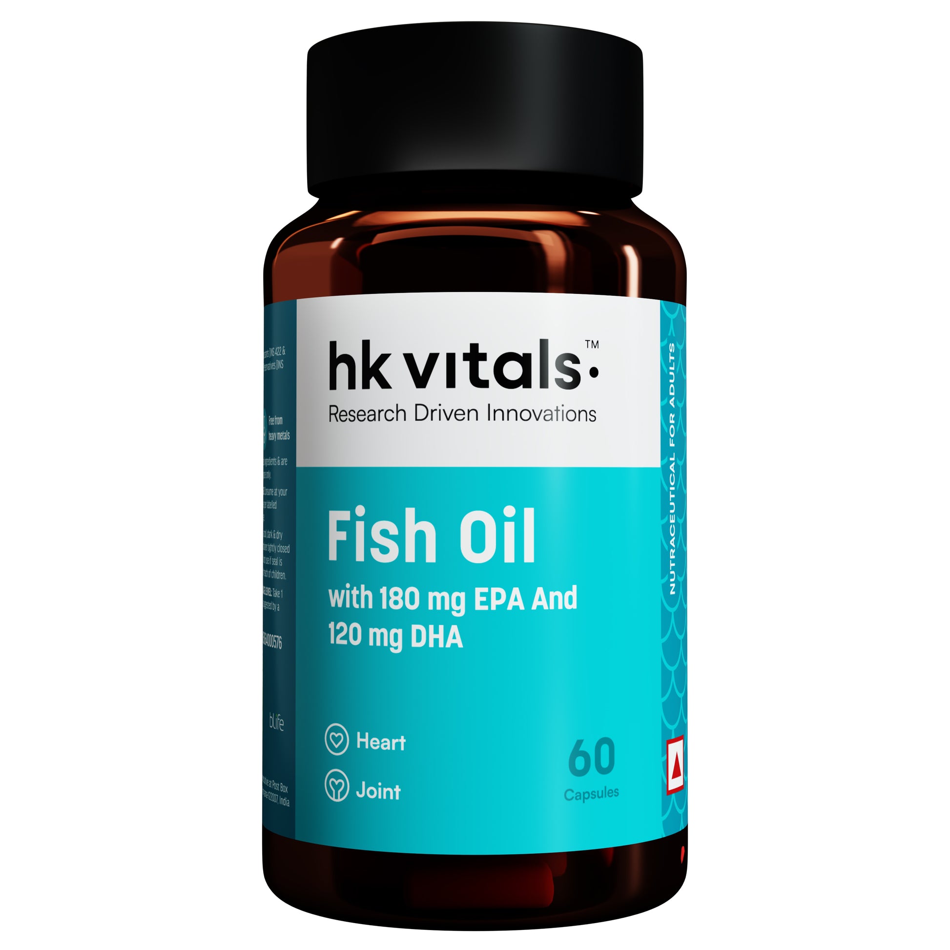 HealthKart Fish Oil, 60 Caps, 1000mg Omega 3 | HK Vitals at Broadway