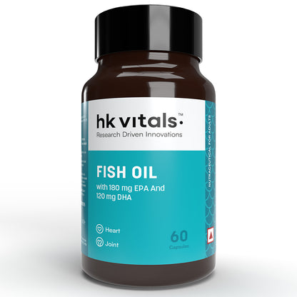 HealthKart Fish Oil, 60 Caps, 1000mg Omega 3 | HK Vitals at Broadway